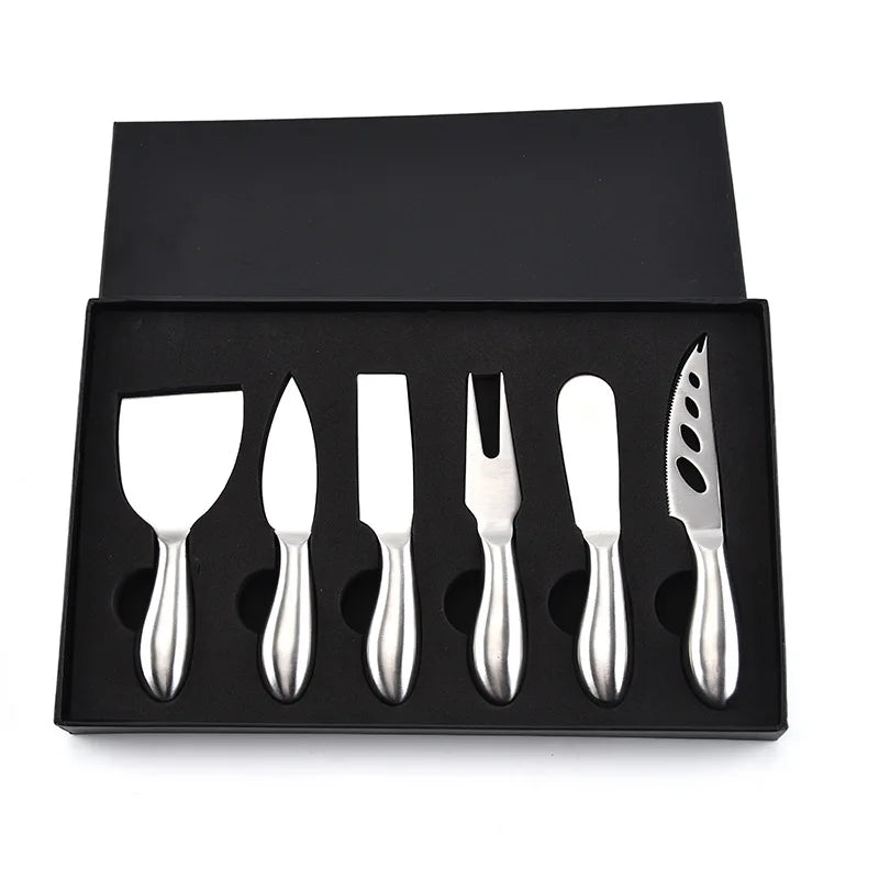 Cheese Knife Set | Stainless Steel & Acacia Handles | Set of 6