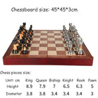 Chess Set | Wooden Board & Zinc Alloy Pieces | 42 x 42 cm