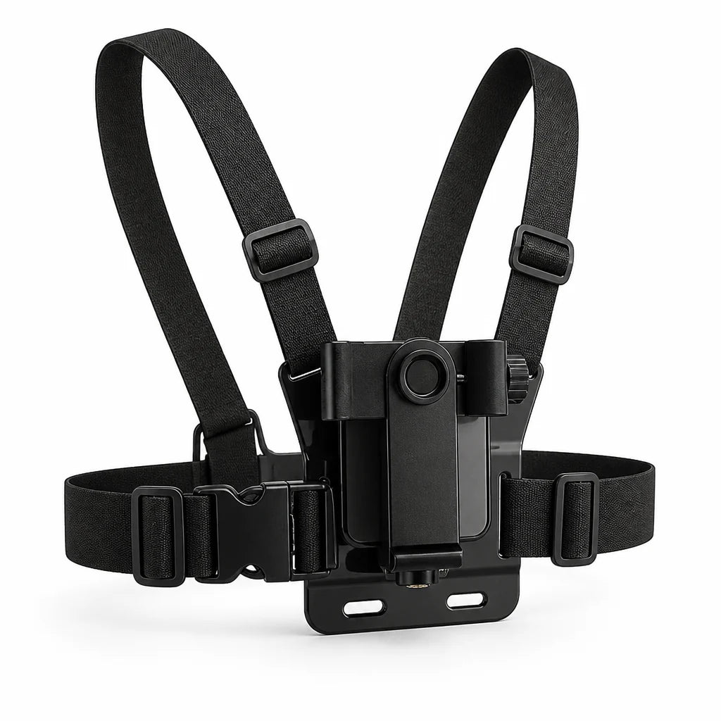 Chest Mount | Adjustable Anti-Slip Straps | For Smartphones & Action Cameras