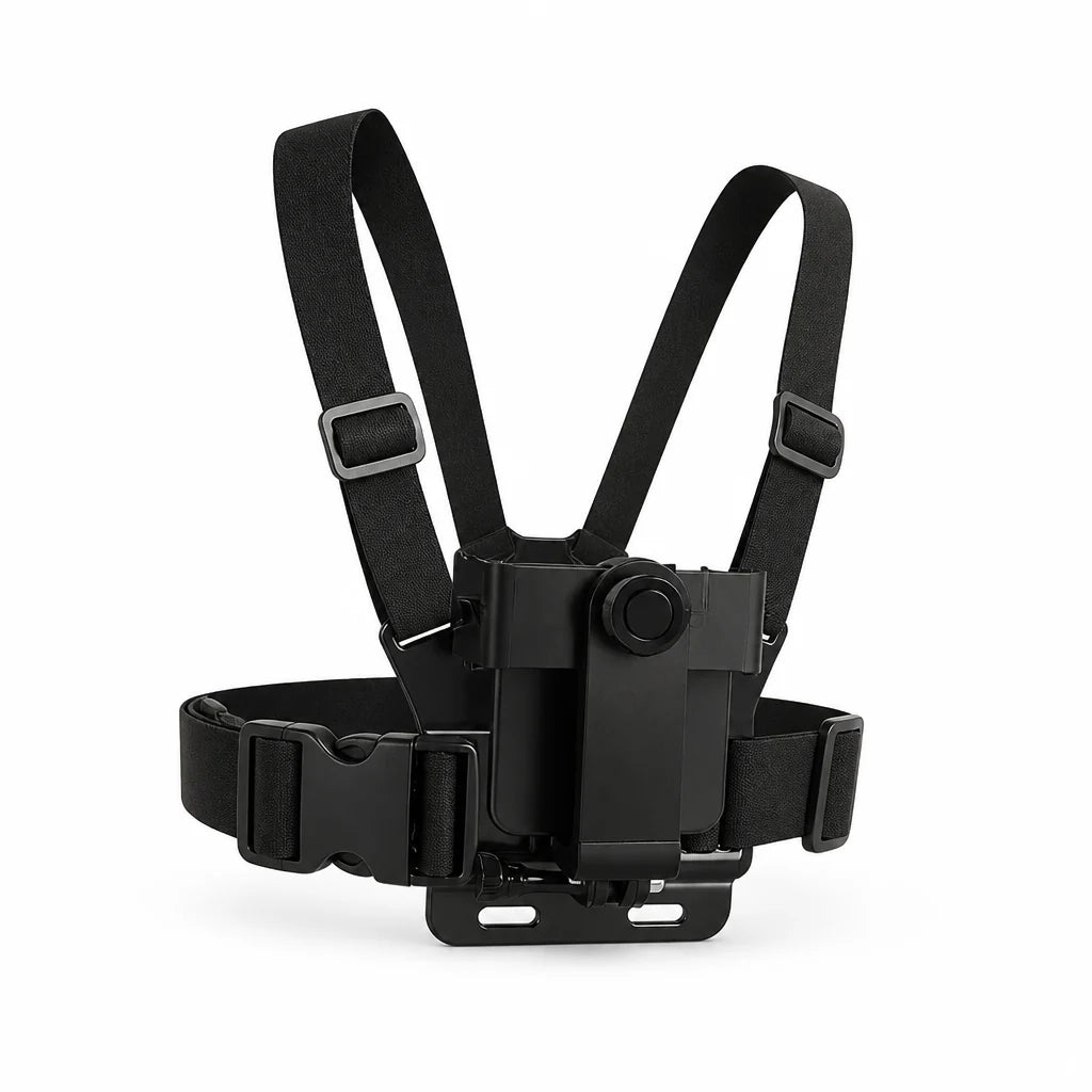 Chest Mount | Adjustable Anti-Slip Straps | For Smartphones & Action Cameras