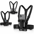 Chest Mount | Adjustable Anti-Slip Straps | For Smartphones & Action Cameras