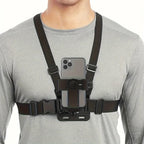 Chest Mount | Adjustable Anti-Slip Straps | For Smartphones & Action Cameras