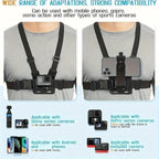 Chest Mount | Adjustable Anti-Slip Straps | For Smartphones & Action Cameras