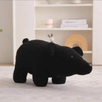 Children's Stool | Teddy Fleece & Solid Wood | Seat Height 27 cm