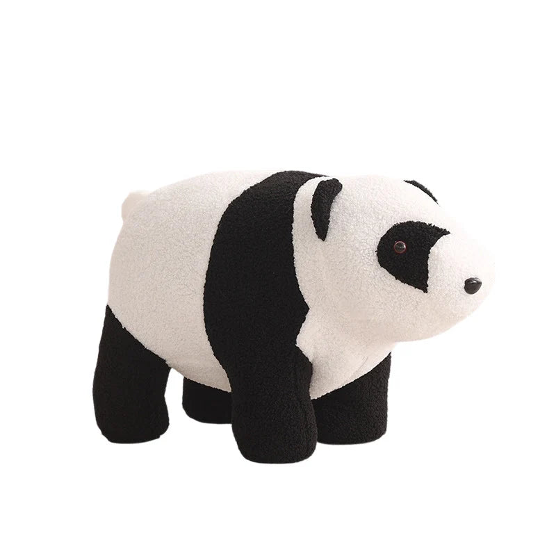 Children's Stool | Teddy Fleece & Solid Wood | Seat Height 27 cm