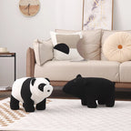 Children's Stool | Teddy Fleece & Solid Wood | Seat Height 27 cm