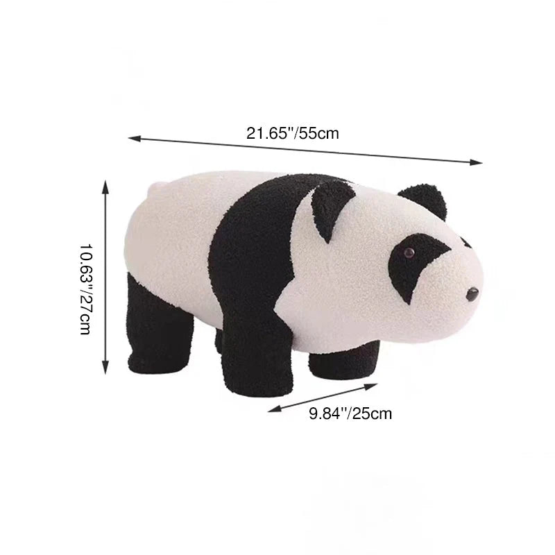 Children's Stool | Teddy Fleece & Solid Wood | Seat Height 27 cm