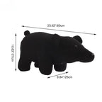 Children's Stool | Teddy Fleece & Solid Wood | Seat Height 27 cm
