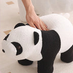 Children's Stool | Teddy Fleece & Solid Wood | Seat Height 27 cm