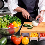 Chopping Board | Bamboo & 4 Pull-Out Trays | 4 Interchangeable Blades