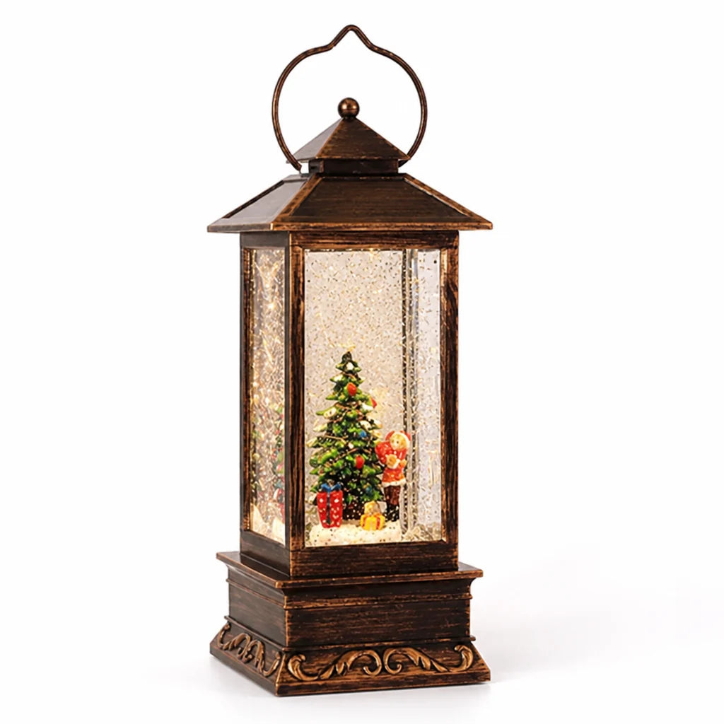 Christmas Lantern | Hand-Carved Resin & USB & Battery Operated | 60+ Hour Runtime