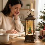 Christmas Lantern | Hand-Carved Resin & USB & Battery Operated | 60+ Hour Runtime
