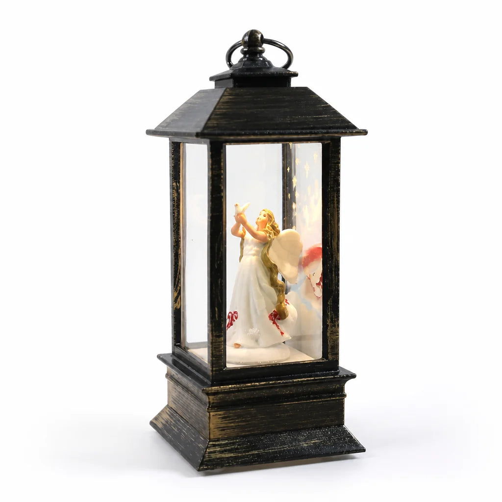 Christmas Lantern | Hand-Carved Resin & USB & Battery Operated | 60+ Hour Runtime