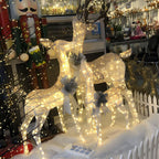 Christmas Light Display | LED Plug-In Indoor & Outdoor | Elk & Sleigh Scene