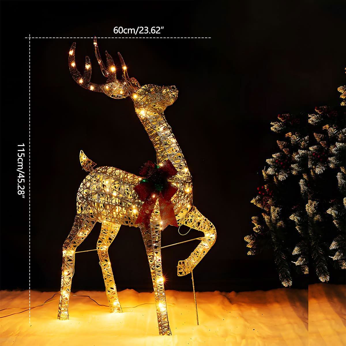 Christmas Light Display | LED Plug-In Indoor & Outdoor | Elk & Sleigh Scene