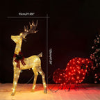 Christmas Light Display | LED Plug-In Indoor & Outdoor | Elk & Sleigh Scene