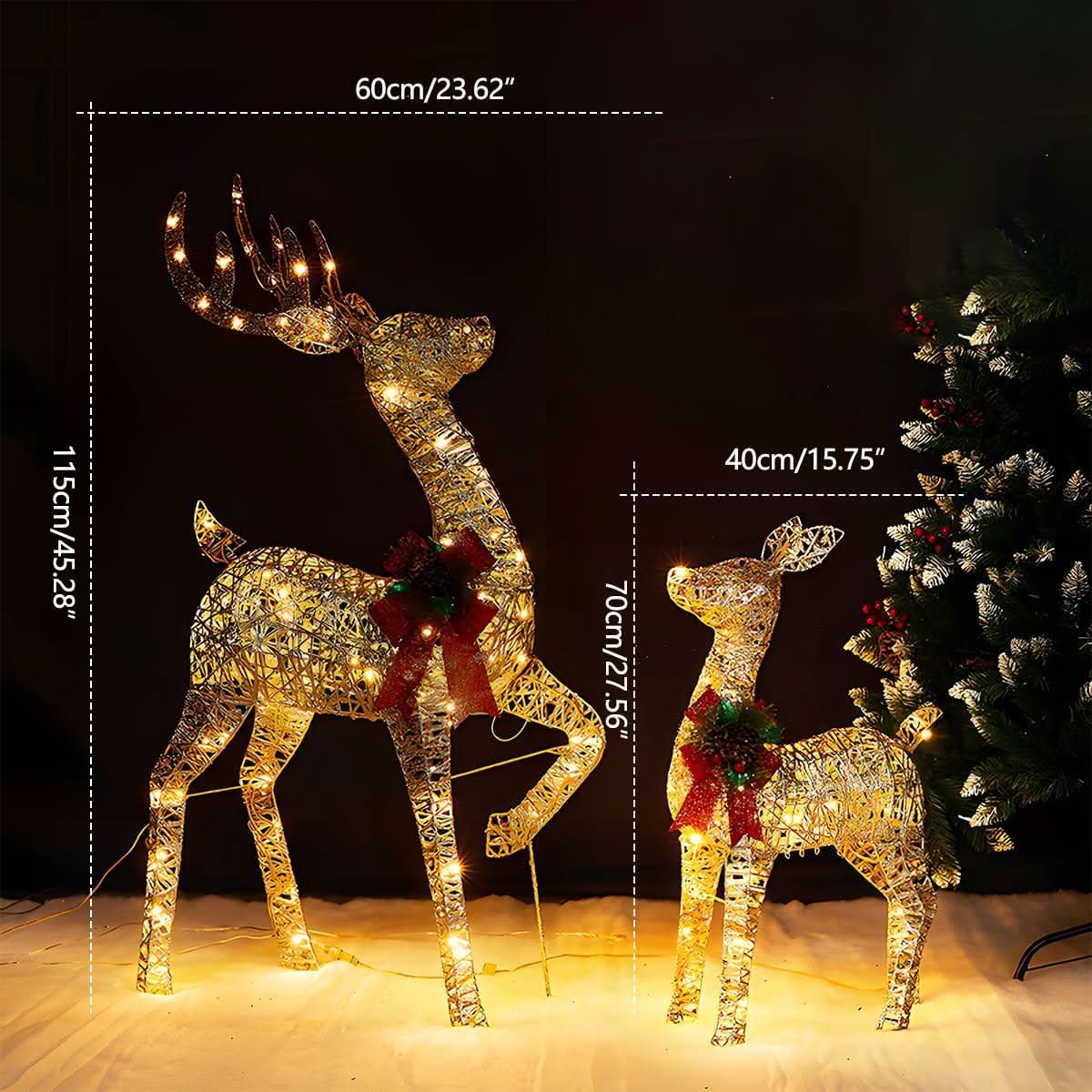 Christmas Light Display | LED Plug-In Indoor & Outdoor | Elk & Sleigh Scene