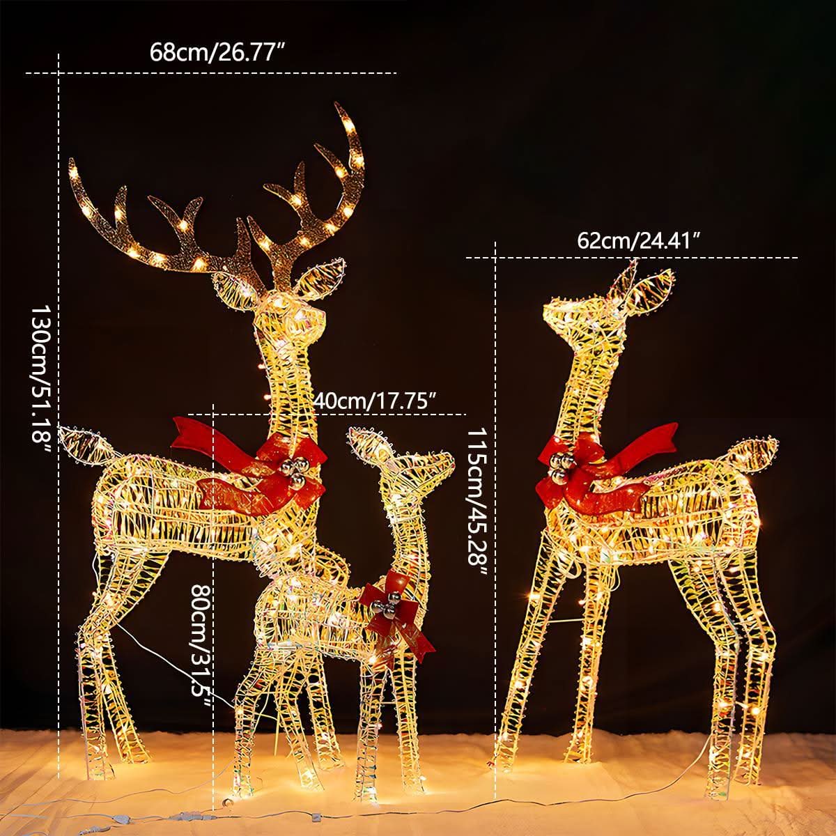 Christmas Light Display | LED Plug-In Indoor & Outdoor | Elk & Sleigh Scene