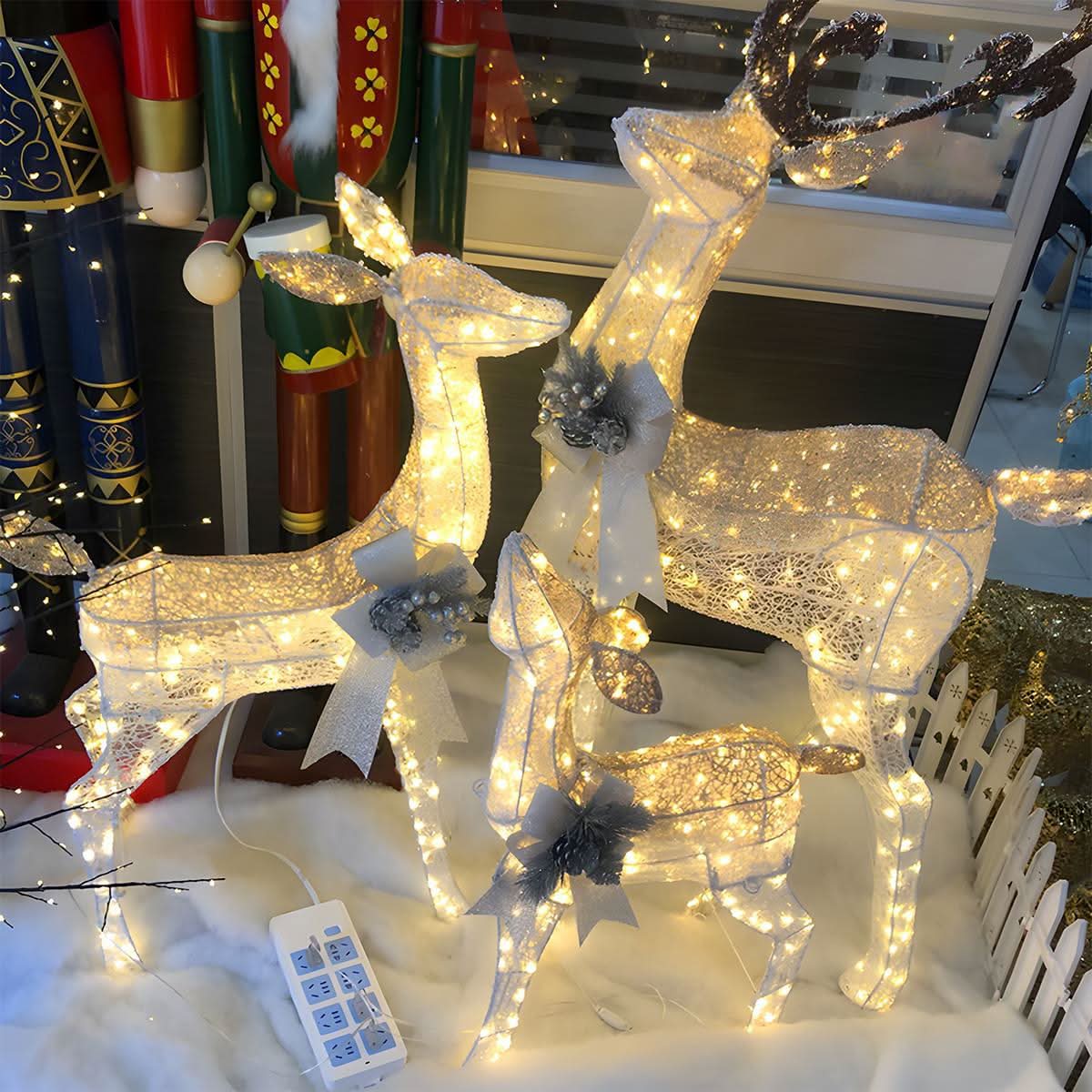 Christmas Light Display | LED Plug-In Indoor & Outdoor | Elk & Sleigh Scene