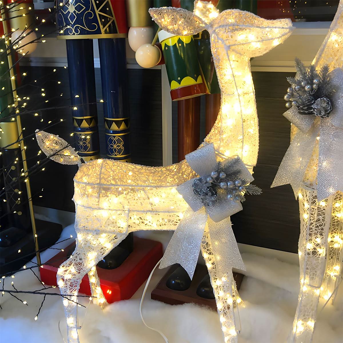 Christmas Light Display | LED Plug-In Indoor & Outdoor | Elk & Sleigh Scene