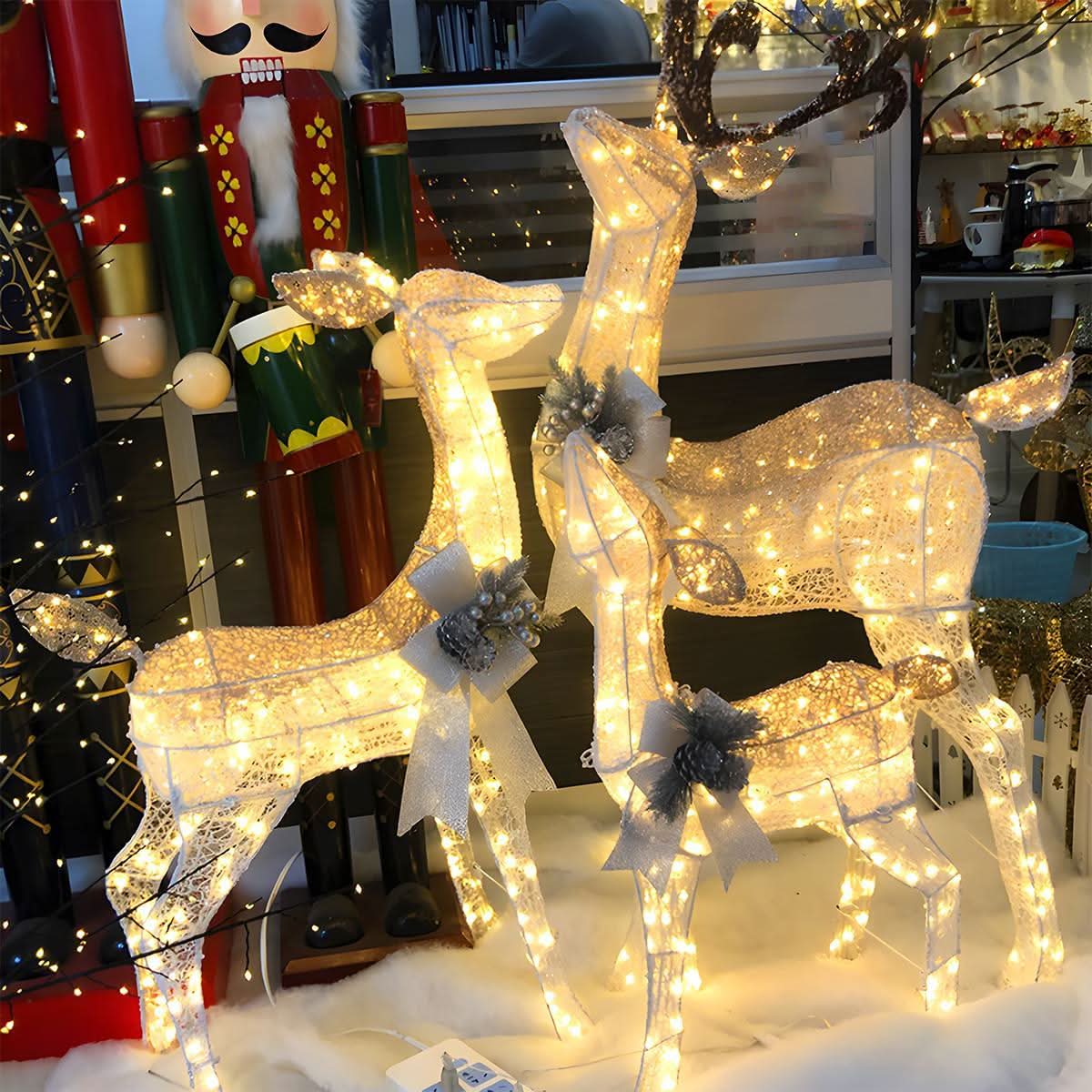 Christmas Light Display | LED Plug-In Indoor & Outdoor | Elk & Sleigh Scene