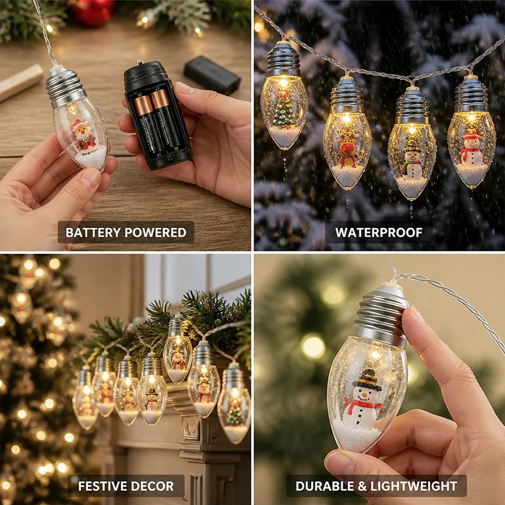 Christmas String Lights | Battery-Powered & Waterproof Acrylic | Indoor & Outdoor