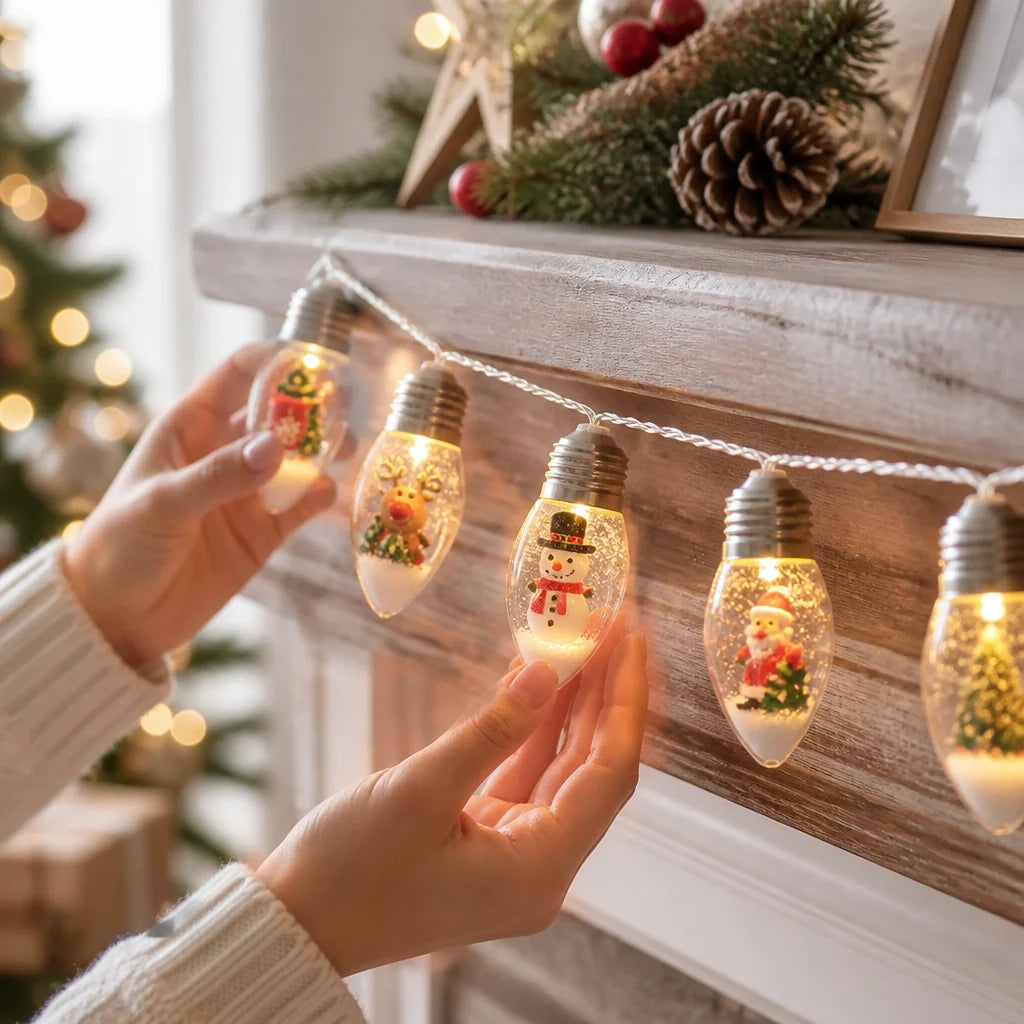 Christmas String Lights | Battery-Powered & Waterproof Acrylic | Indoor & Outdoor