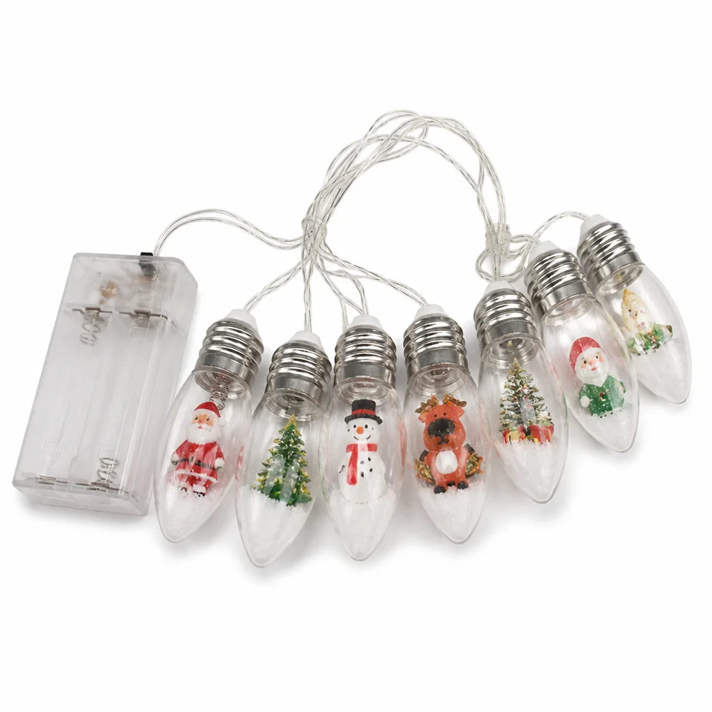 Christmas String Lights | Battery-Powered & Waterproof Acrylic | Indoor & Outdoor