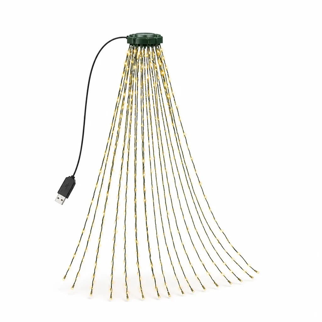 Christmas Tree Lights | Cascading Strands & USB Remote | 1.6 m Strands