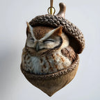Christmas Tree Ornament | Woodland Acorn Design & Flat Acrylic | Choose From 6 Animals
