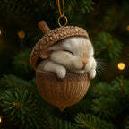 Christmas Tree Ornament | Woodland Acorn Design & Flat Acrylic | Choose From 6 Animals