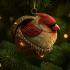 Christmas Tree Ornament | Woodland Acorn Design & Flat Acrylic | Choose From 6 Animals