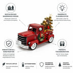 Christmas Truck | Warm White Flickering Lights & Red Metal