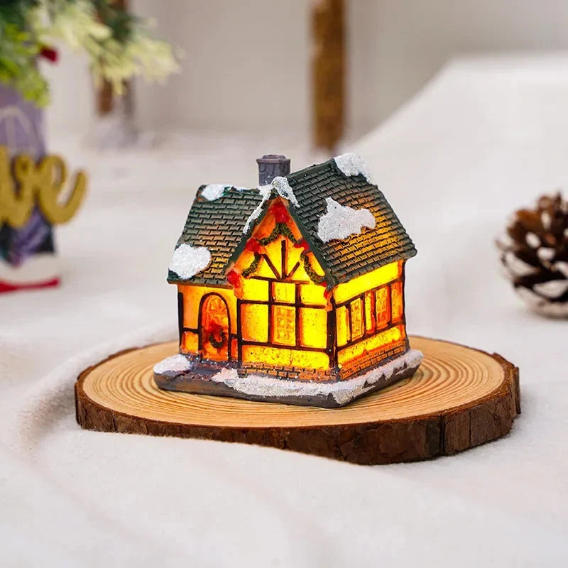 Christmas Village Decoration | Hand-Painted & Warm LED | Set of 6