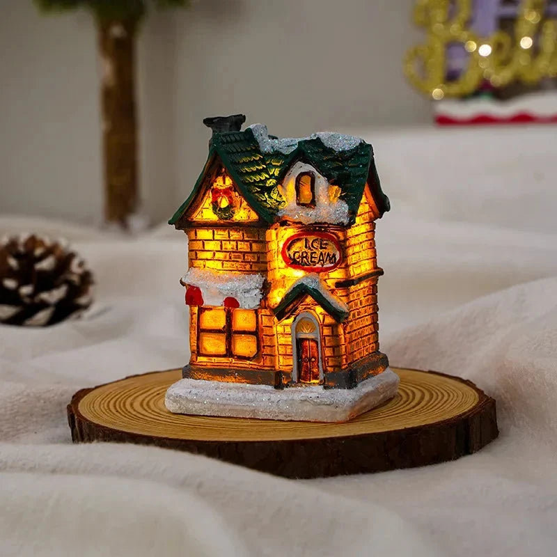 Christmas Village Decoration | Hand-Painted & Warm LED | Set of 6