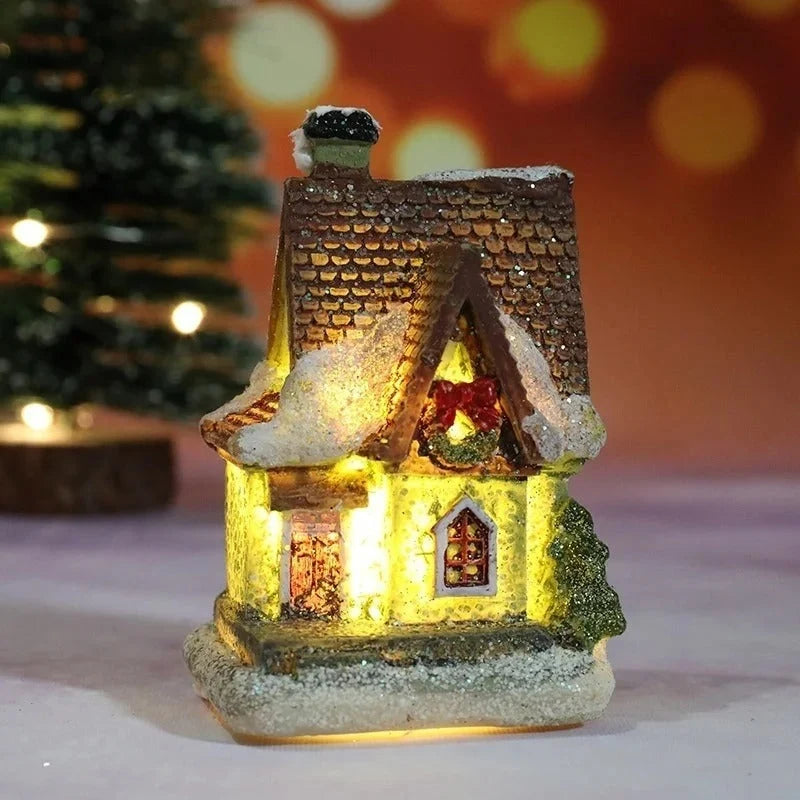 Christmas Village Decoration | Hand-Painted & Warm LED | Set of 6