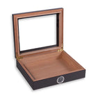 Cigar Humidor | Clear Viewing Lid & Integrated Hygrometer | Holds 15 Cigars