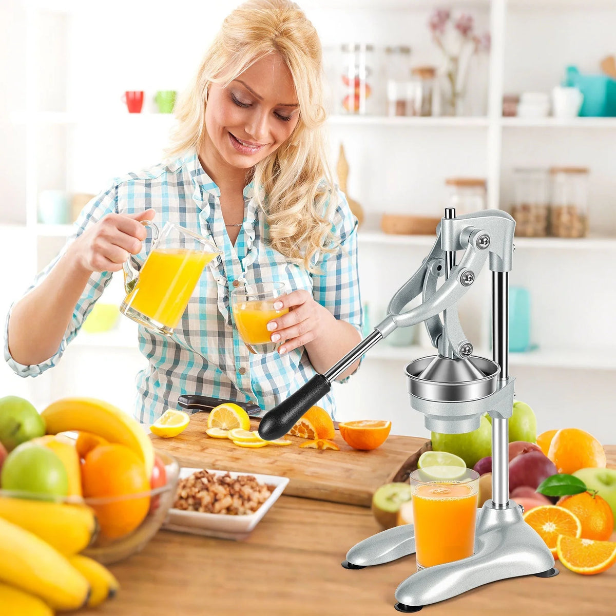 Citrus Juicer | Stainless Steel Lever-Action & Non-Slip Suction Base