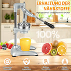 Citrus Juicer | Stainless Steel Lever-Action & Non-Slip Suction Base
