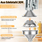Citrus Juicer | Stainless Steel Lever-Action & Non-Slip Suction Base
