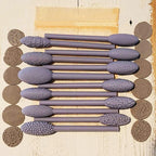 Clay Texturing Tool Set | Ergonomic Oval Handle & Durable Plastic | Set of 9