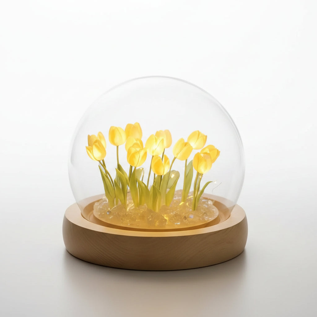Cloche Lamp | Warm LED Glass Dome & Battery-Powered