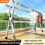 Clothes Drying Rack | Stainless Steel & Adjustable Height & Width | Foldable