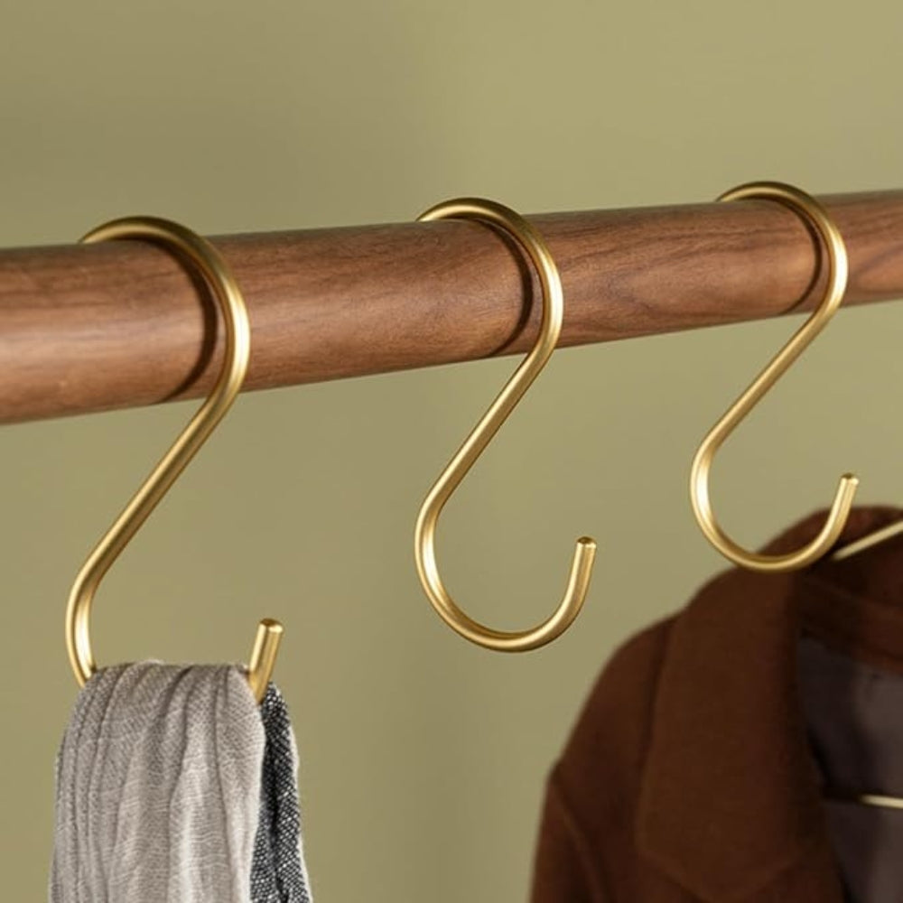 Clothes Hooks | Heavy-Duty Metal S-Shape | Set of 3