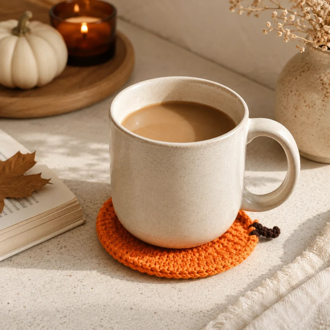 Coaster | Hand-Crocheted Pumpkin Shape