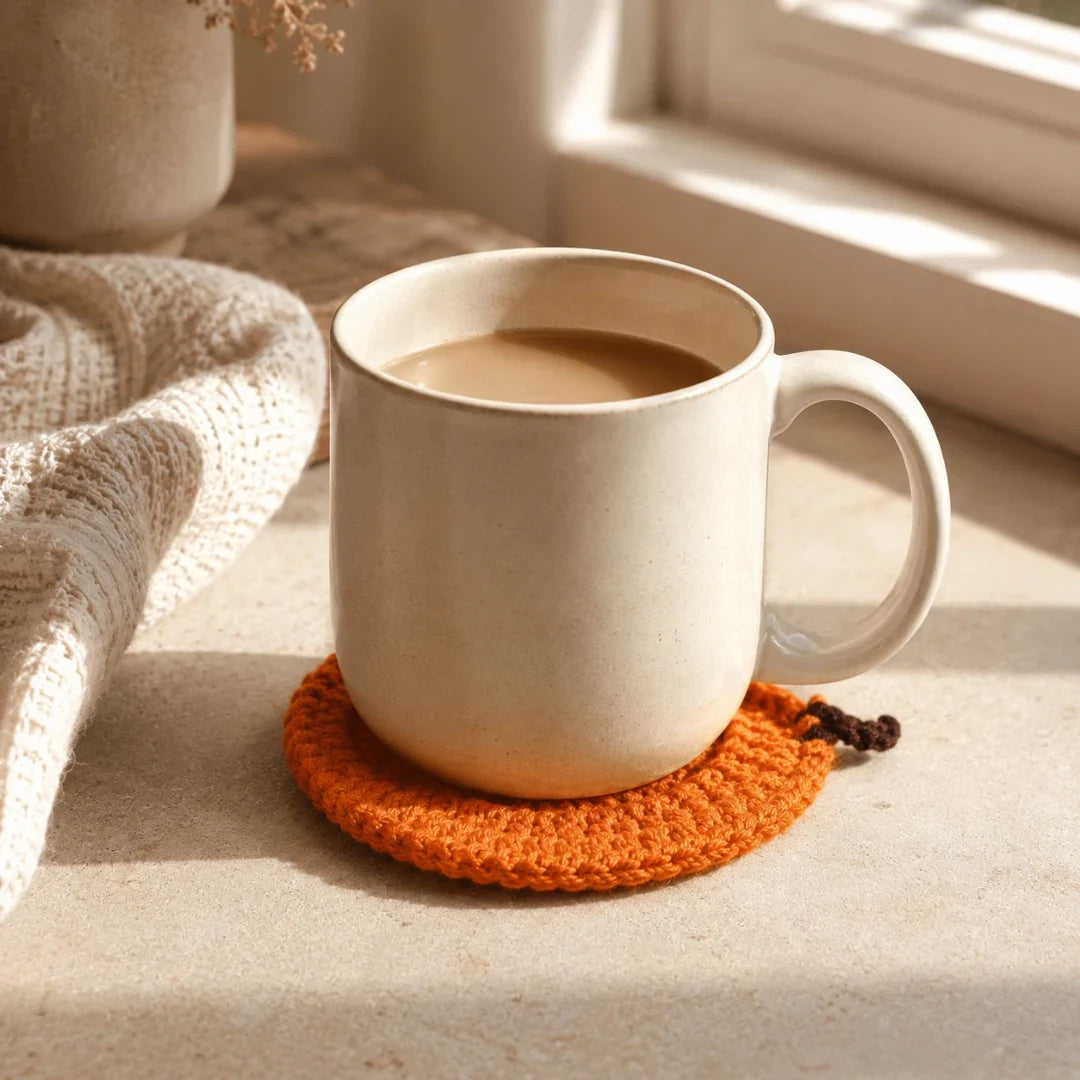 Coaster | Hand-Crocheted Pumpkin Shape
