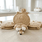 Coaster Set | Handmade Crochet & Cute Animal | 2-Pack