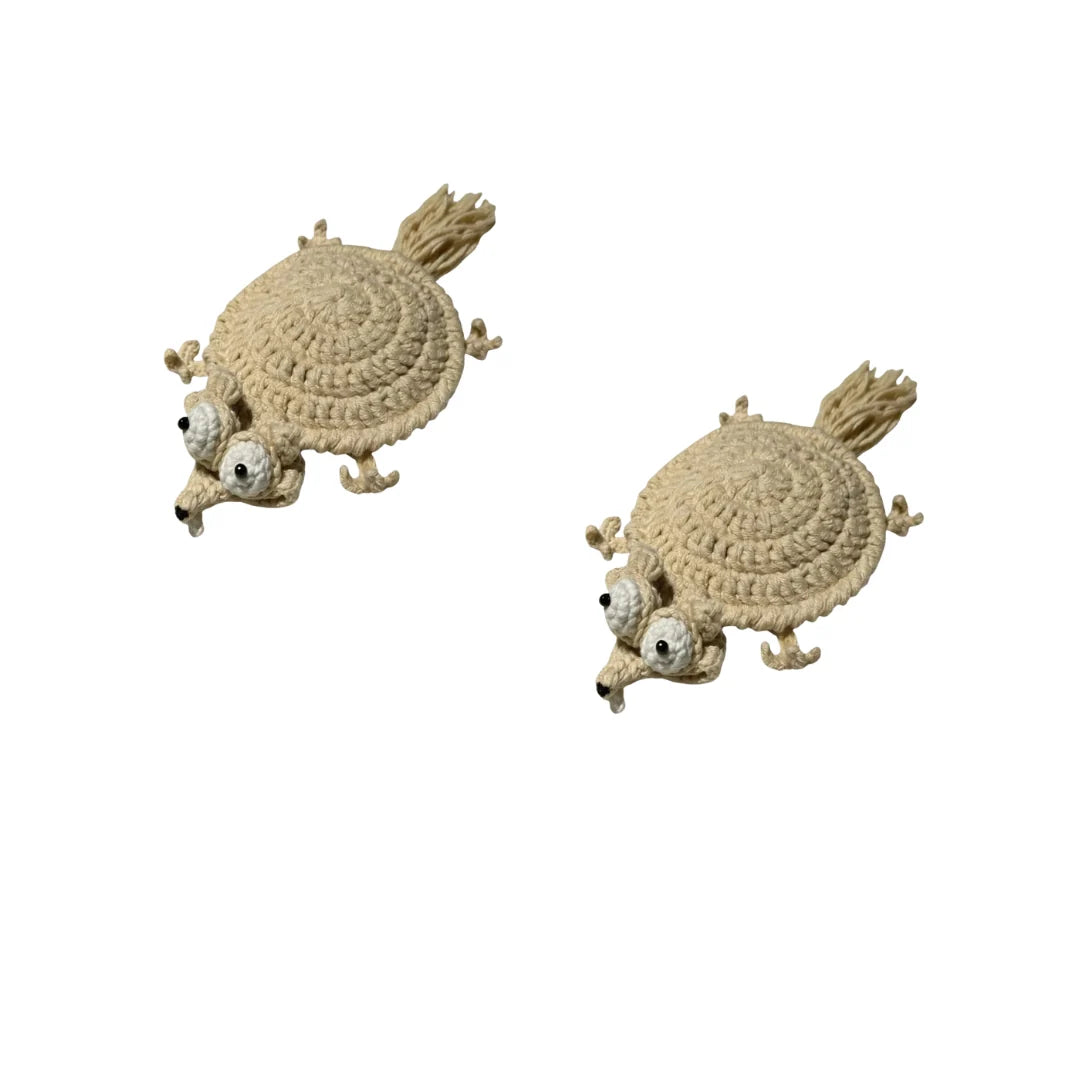 Coaster Set | Handmade Crochet & Cute Animal | 2-Pack