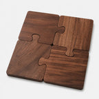 Coaster Set | Interlocking Jigsaw & Solid Wood | Set of 4
