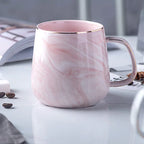 Coffee Mug | Ceramic Marble Pattern & Gold Rim | 400 ml